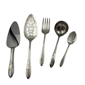 Vtg Oneida Serving Flatware Pastry Pie Servers Fork Ladle & Spoon Lady Hamilton